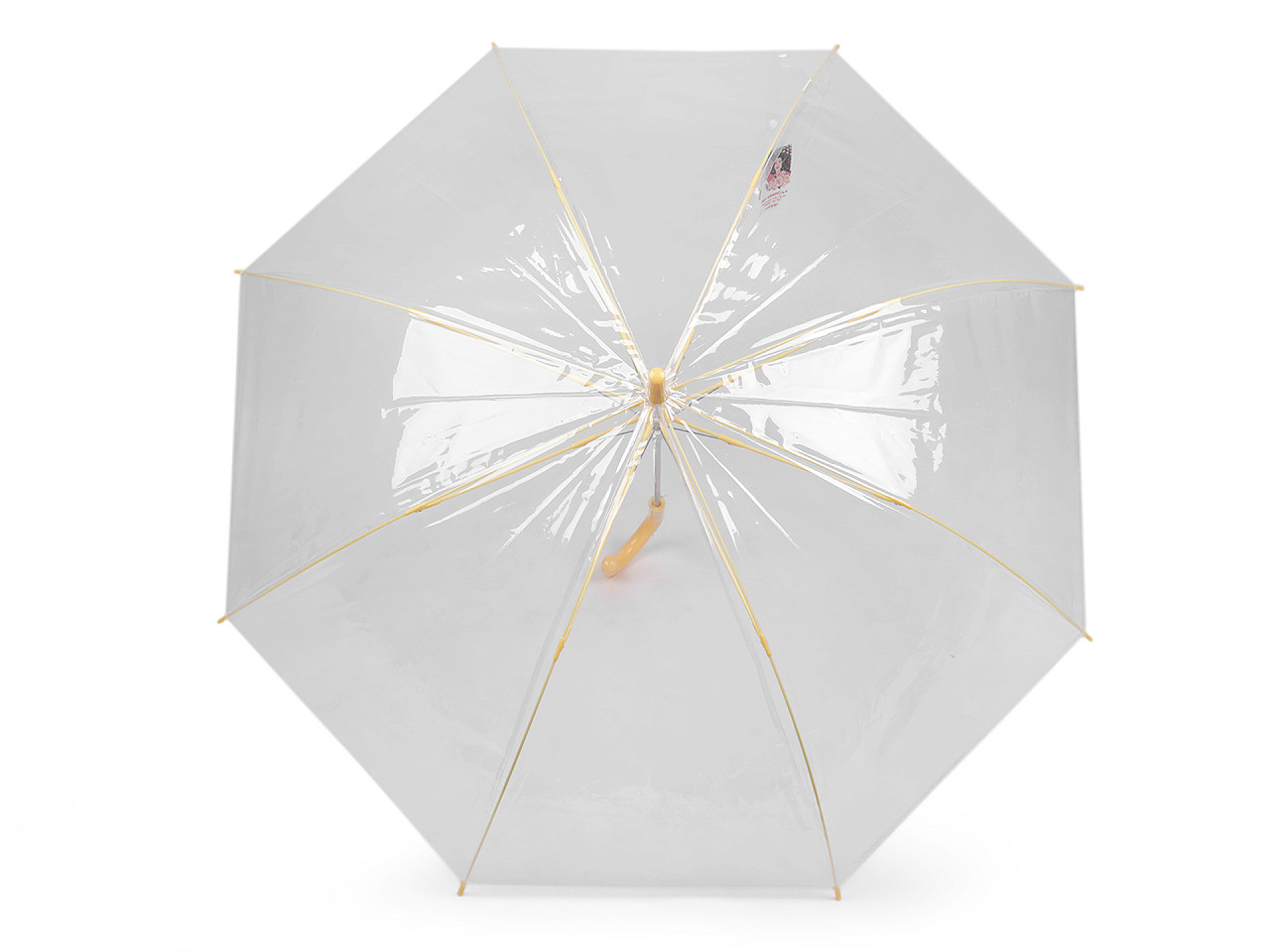 Umbrelă transparentă de damă/fată, crem, 1 buc