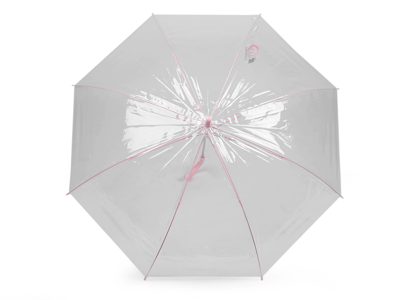Umbrelă transparentă de damă/fată, roz, 1 buc