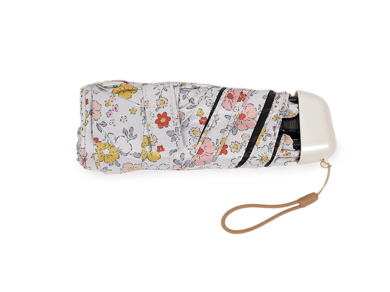 Dámský mini skládací deštník květy, střední, 3 modrá světlá