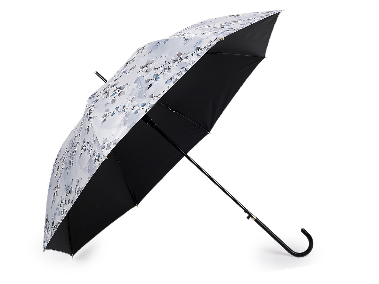 Dámský vystřelovací deštník květy, velké, 1 šedá nejsvětlější