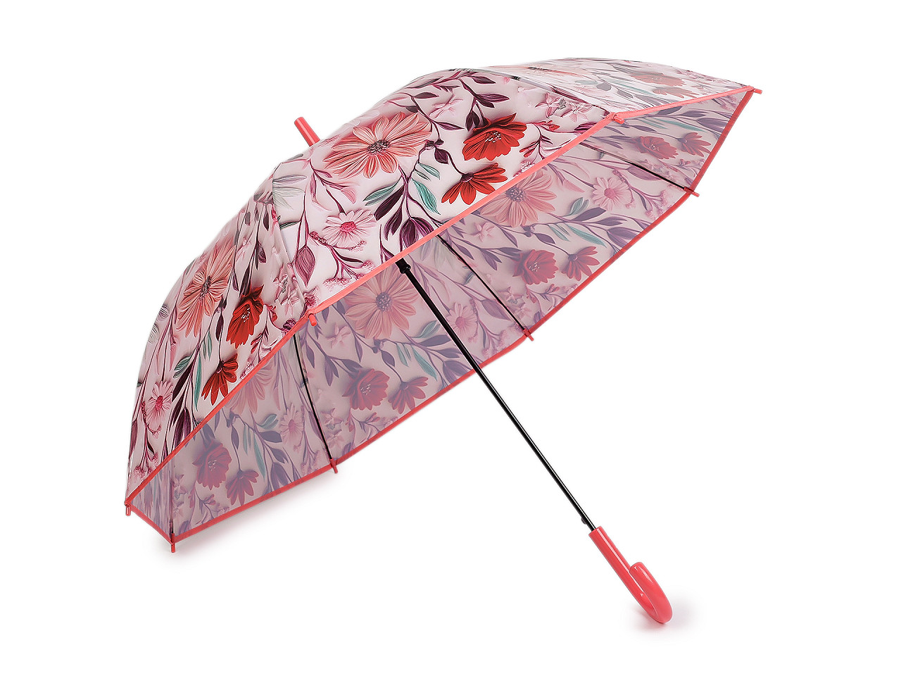 Dámský vystřelovací deštník květy, střední, 3 modrá