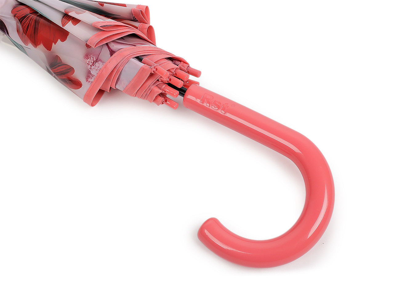 Dámský vystřelovací deštník květy, střední, 3 modrá