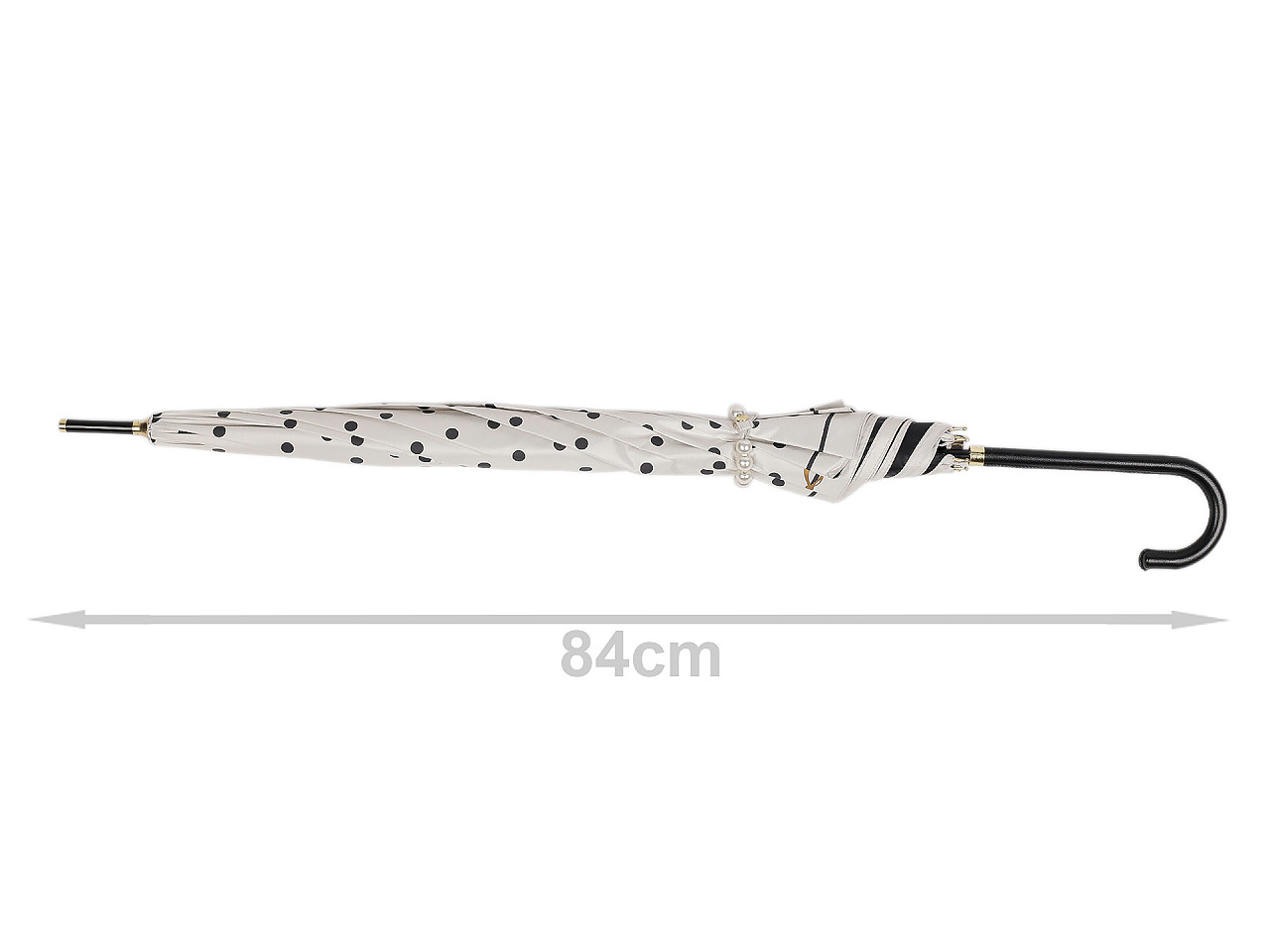 Dámsky vystreľovací dáždnik s bodkami a perlami