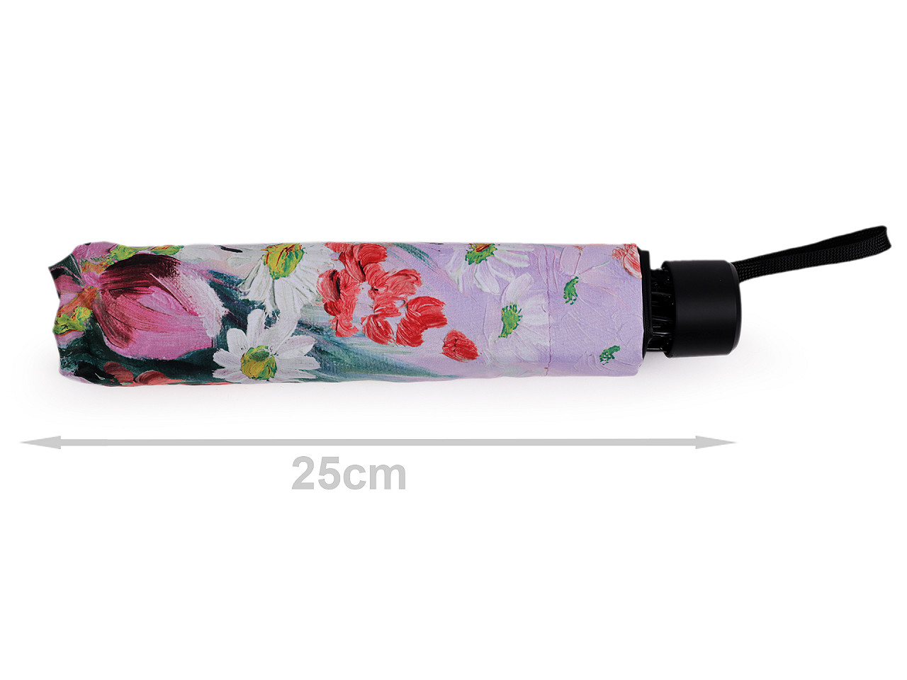 Umbrelă pliabilă pentru femei cu flori pictate, mov, 1 buc