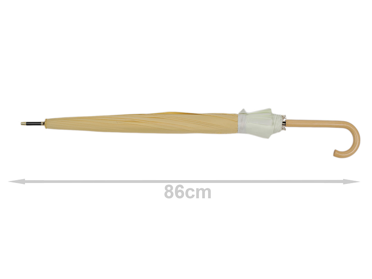 Velký rodinný deštník s dřevěnou rukojetí, velké, 3 lososová světlá
