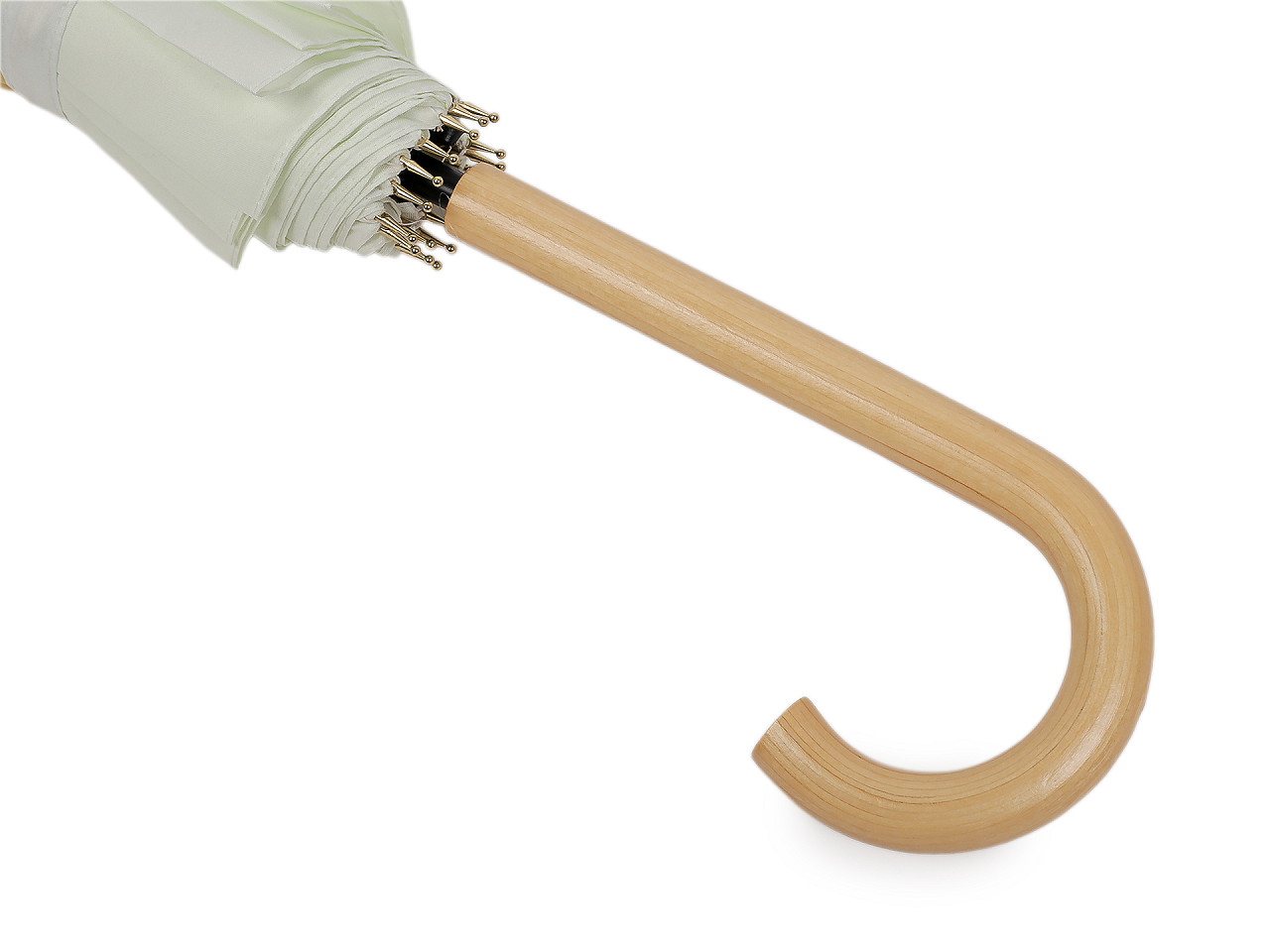 Velký rodinný deštník s dřevěnou rukojetí, velké, 3 lososová světlá