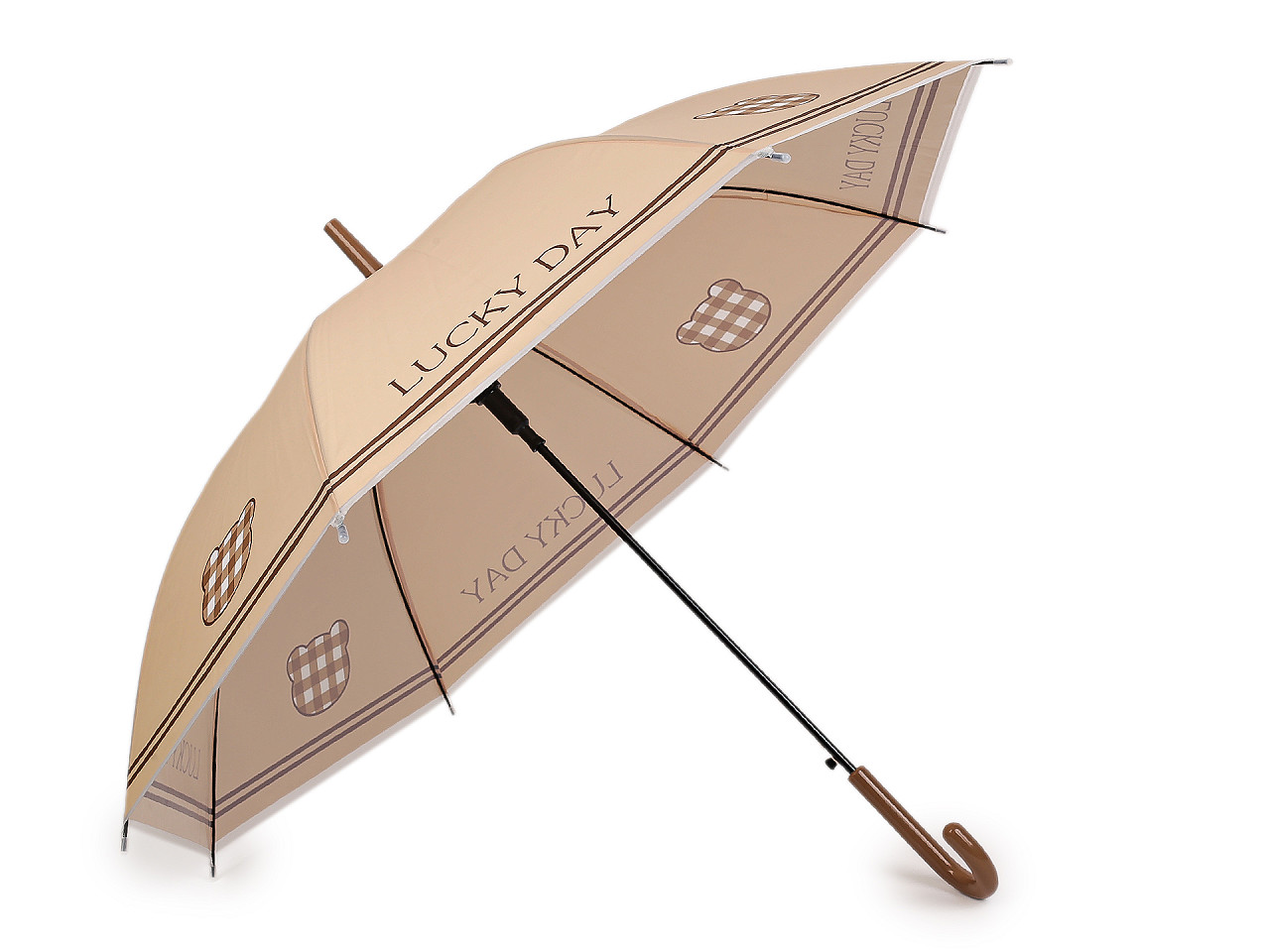 Dámský / dívčí vystřelovací deštník, střední, 1 béžová medvěd