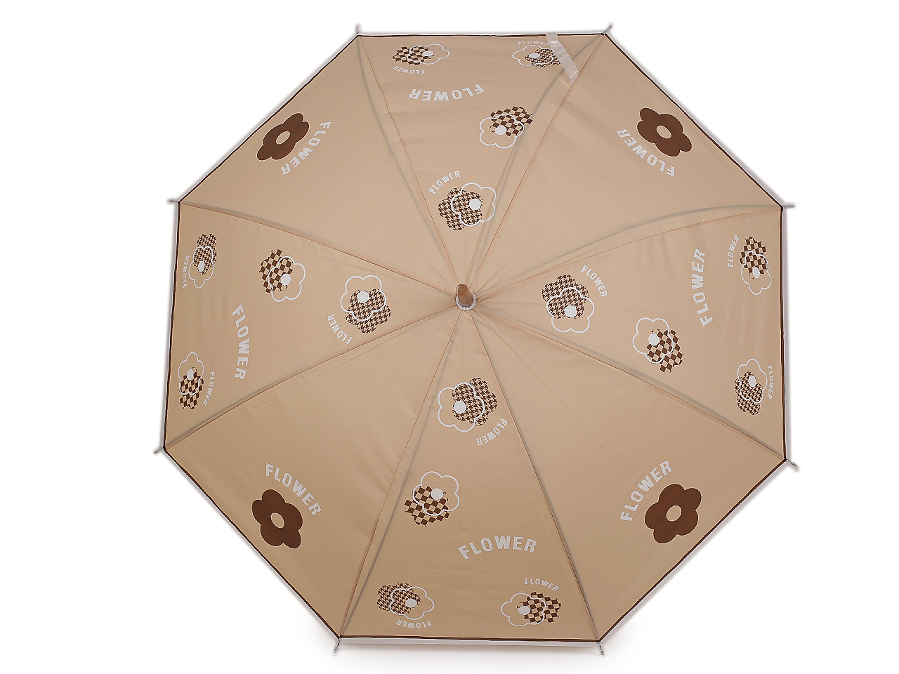 Dámský / dívčí vystřelovací deštník, střední, 1 béžová medvěd