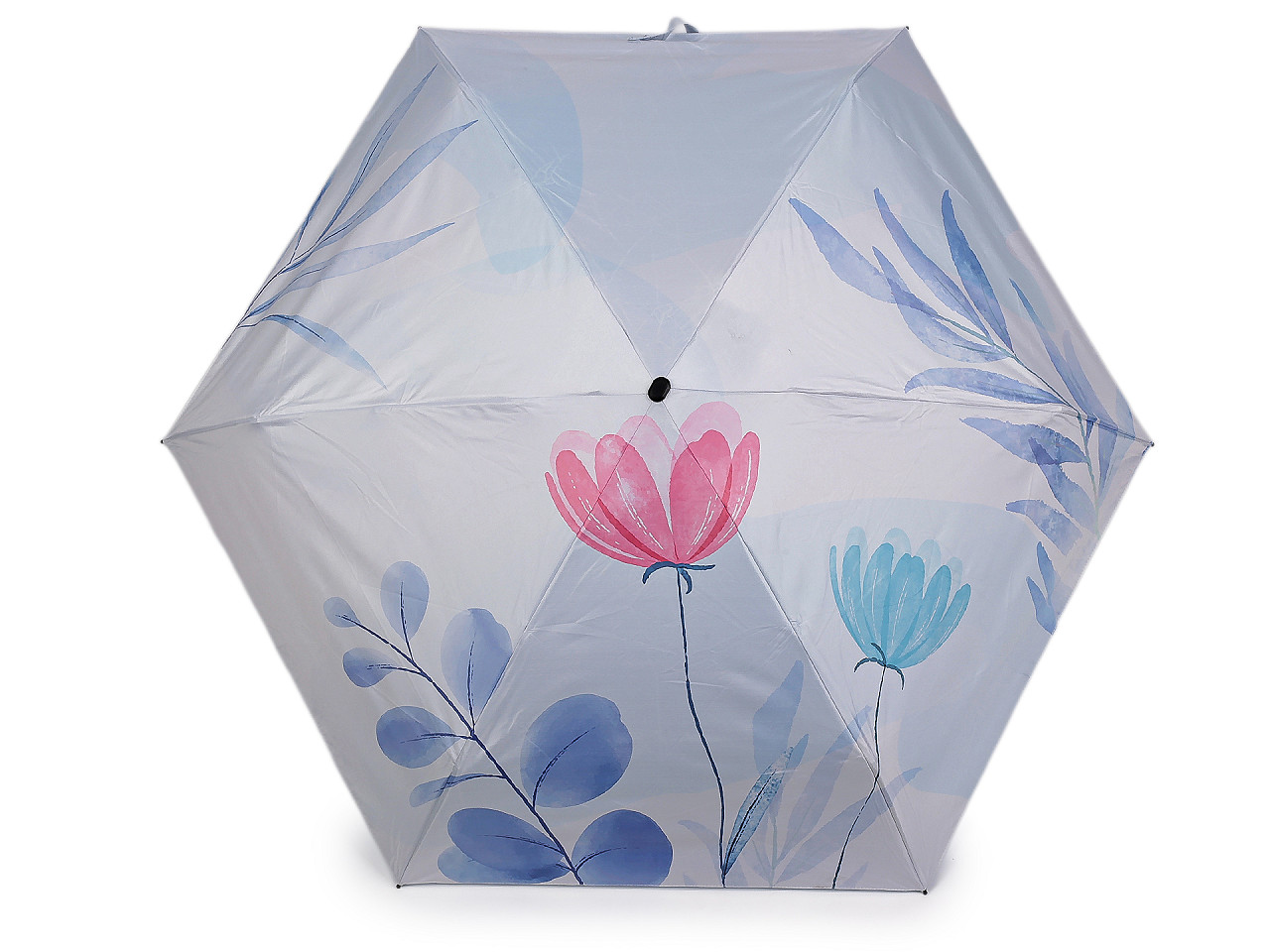 Dámský mini skládací deštník květy, střední, 1 růžová nejsv.