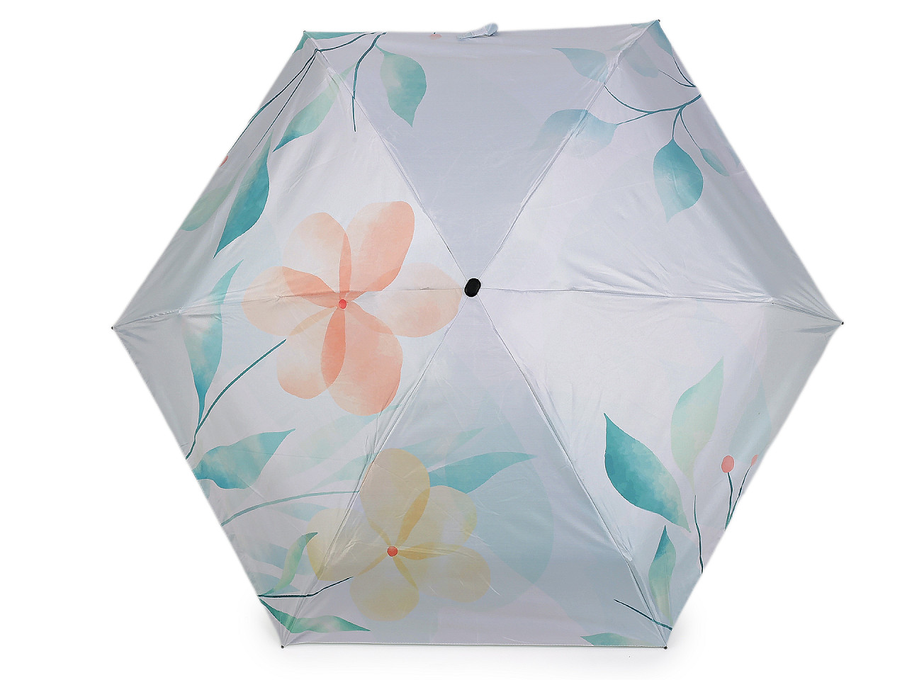 Dámský mini skládací deštník květy, střední, 1 růžová nejsv.