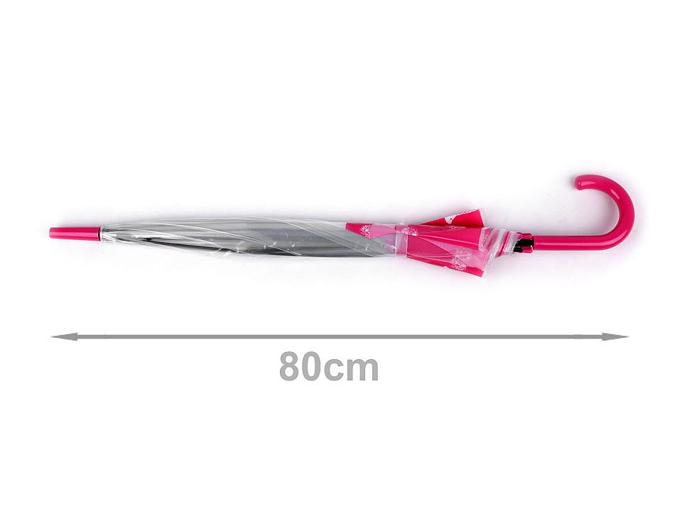 Durchsichtiger Mädchenregenschirm Katze, rosa Himbeere, 1 Stk.