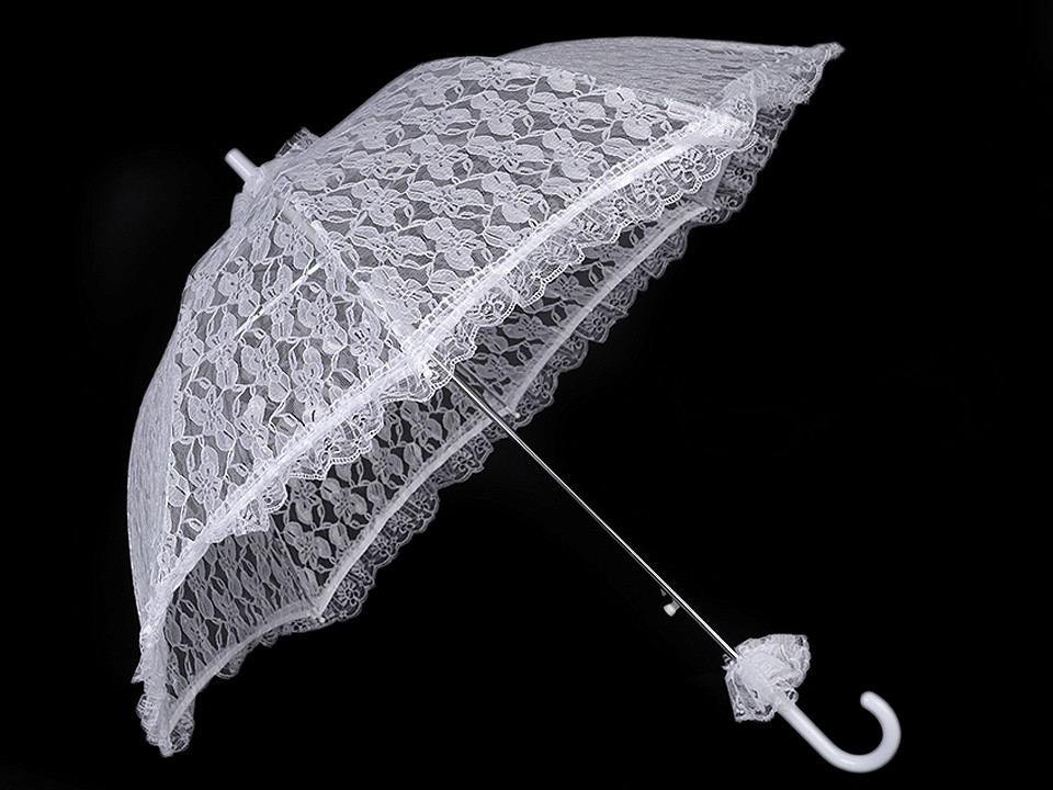 Spitzen-Regenschirm für Hochzeitsfotos, weiß wie Schnee, 1 Stück