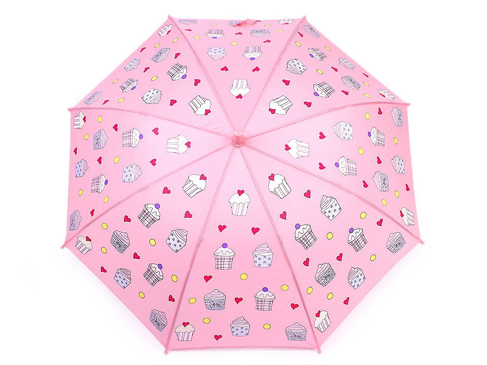 Umbrela pentru copii cu cupcakes magice, roz, 1 buc.