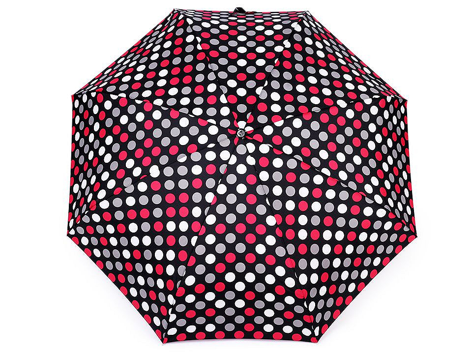 Mini umbrelă de damă cu buline, neagră, 1 buc