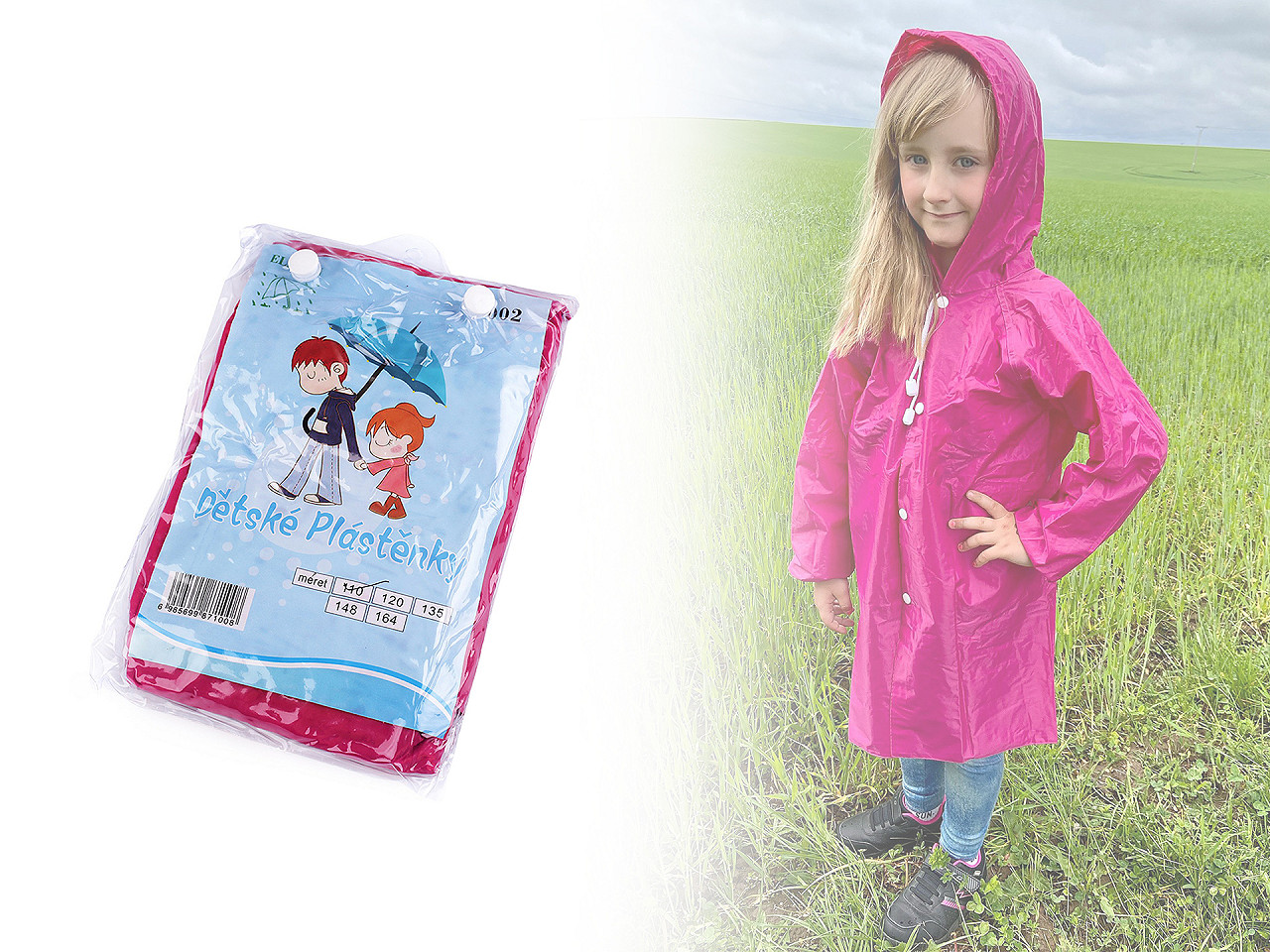 Children's raincoat in one colour, Size: 120, sapphire blue, 1 pc