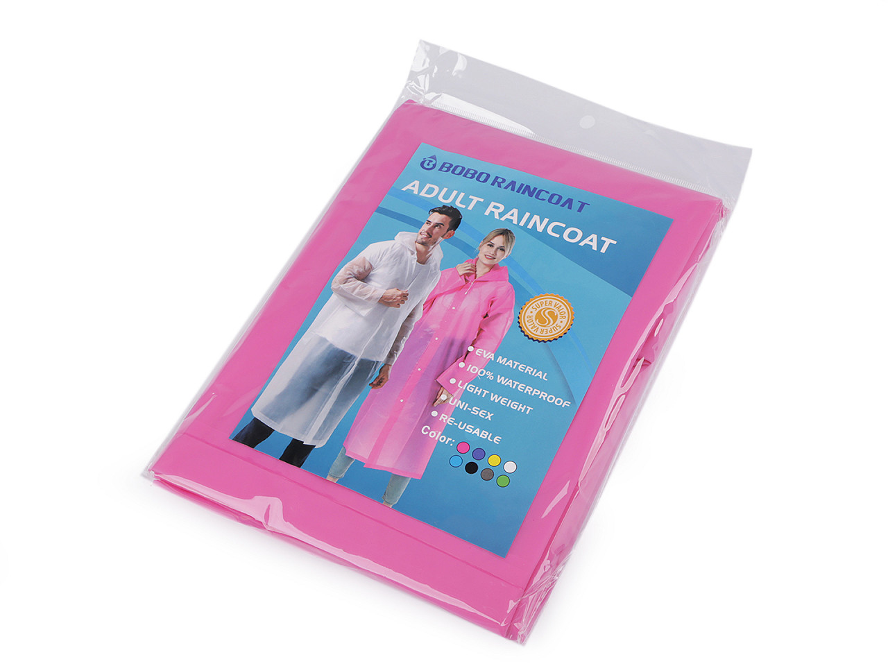 Raincoat for adults, solid, pink, 1 pc