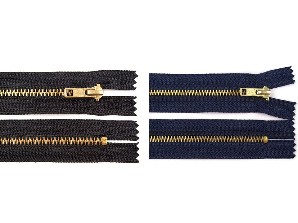 Kovový zips No 4 dĺžka 10 cm nohavicový