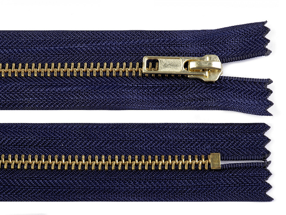 Kovový zips No 5 dĺžka 14 cm (jeansový)