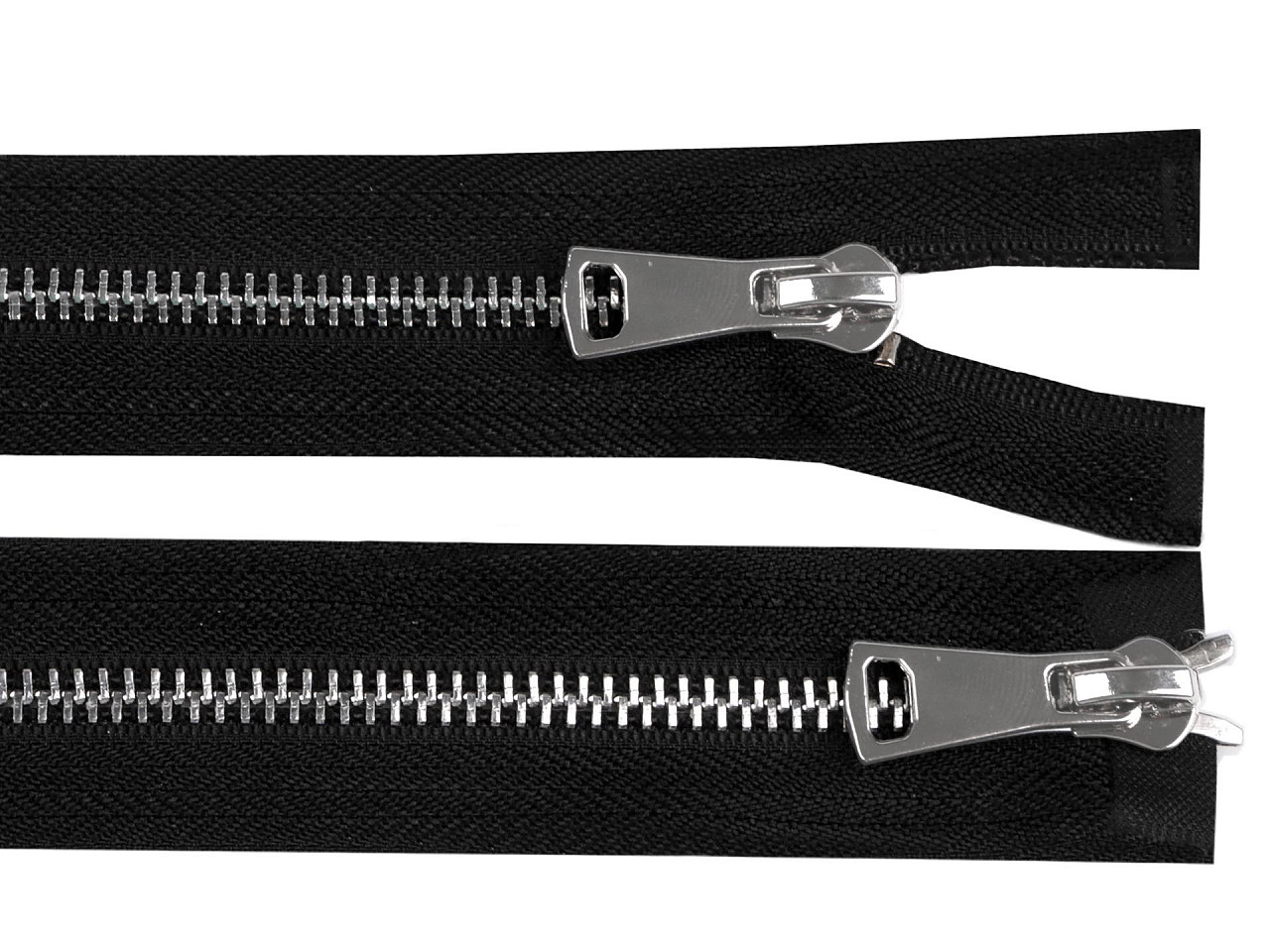 Zips kovový No 5 deliteľný 2 jazdce / dvojcestný 70 cm