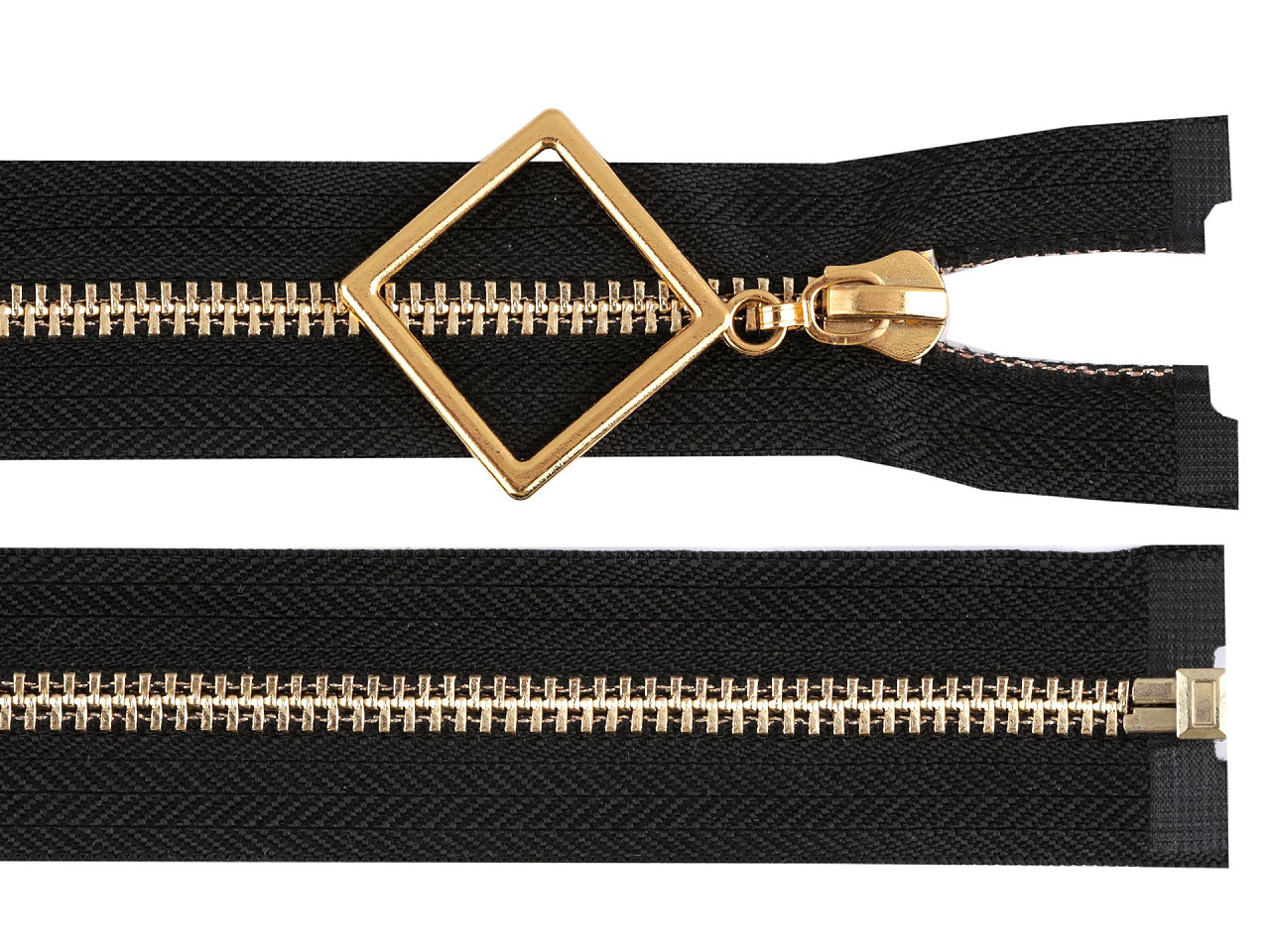Kovový zips No 5 dĺžka 80 cm s ozdobným jazdcom