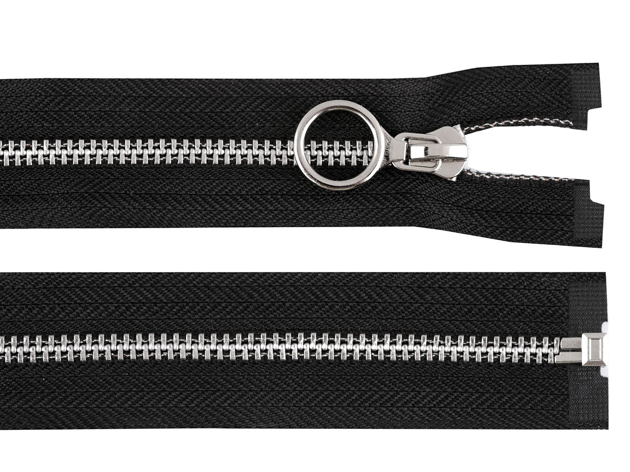 Kovový zips No 5 dĺžka 60 cm s ozdobným jazdcom