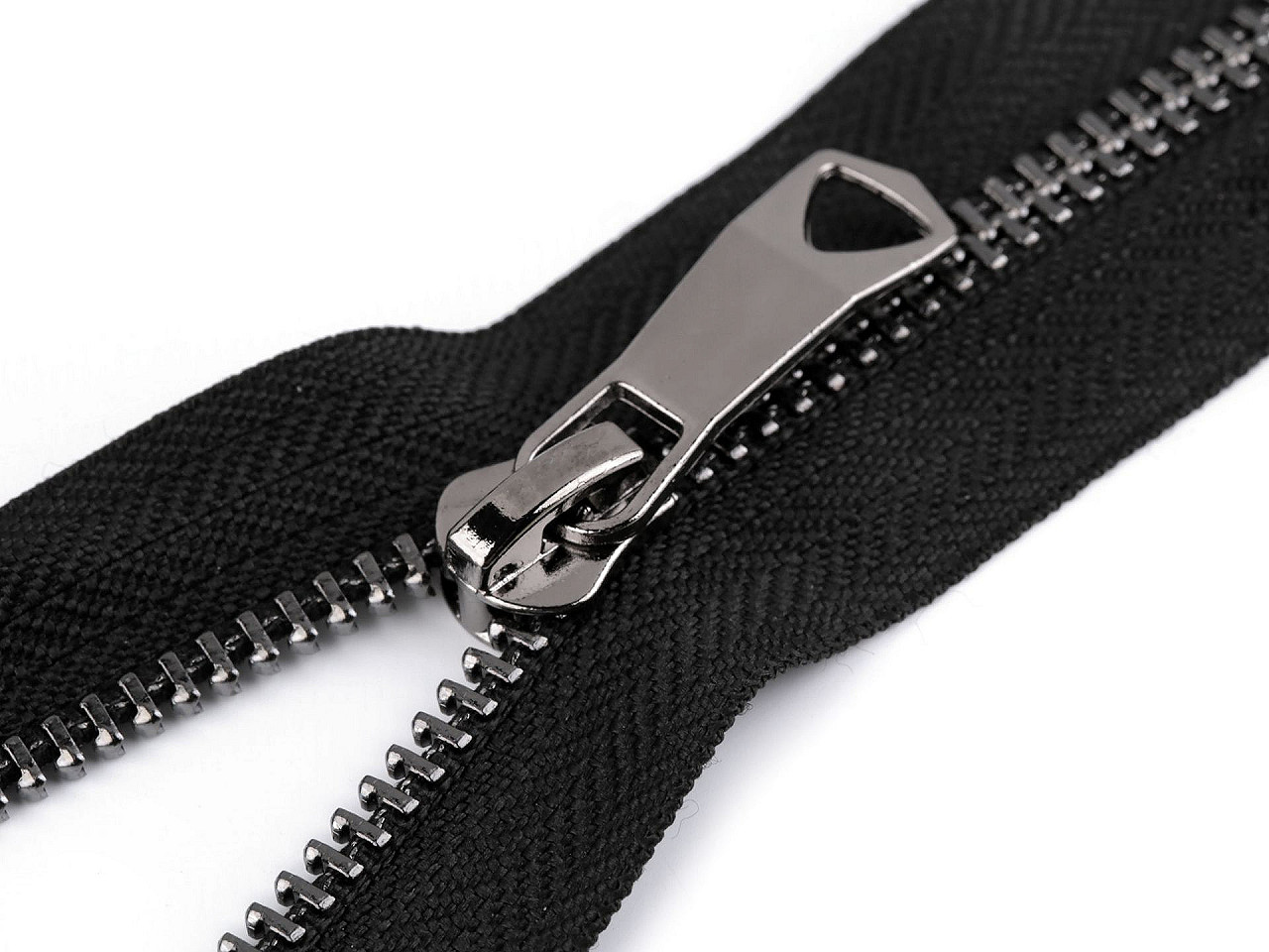 Kovový zips No 5 dĺžka 25 cm s ozdobným jazdcom
