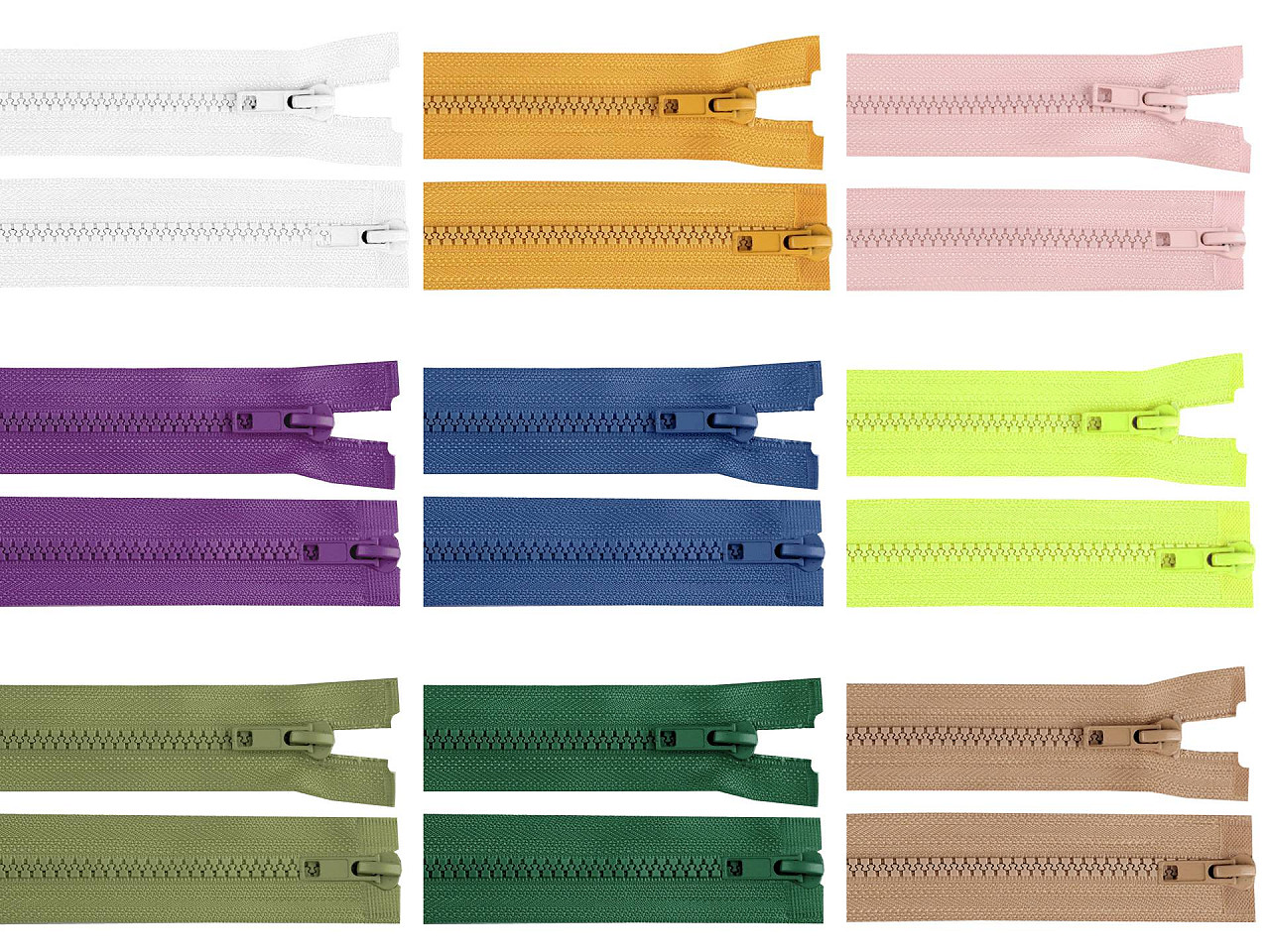 Zips kostený No 5 deliteľný 2 jazdce / dvojcestný 75 cm bundový