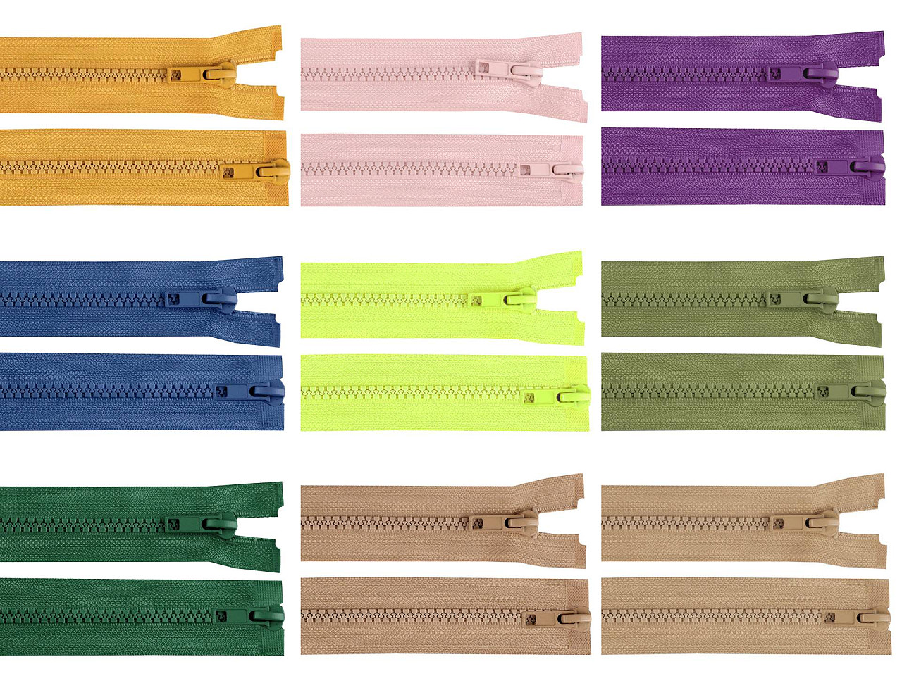 Zips kostený No 5 deliteľný 2 jazdce / dvojcestný 75 cm bundový