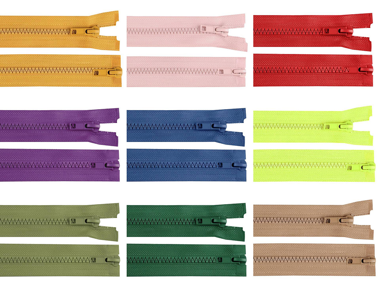 Zips kostený No 5 deliteľný 2 jazdce / dvojcestný 75 cm bundový