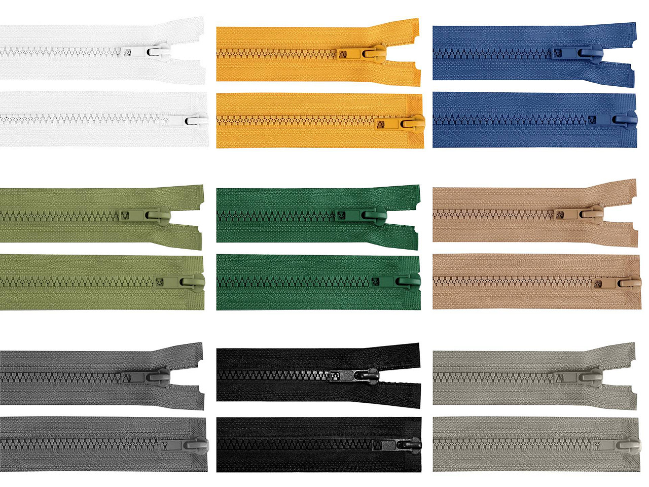 Zips kostený No 5 deliteľný 2 jazdce / dvojcestný 85 cm bundový