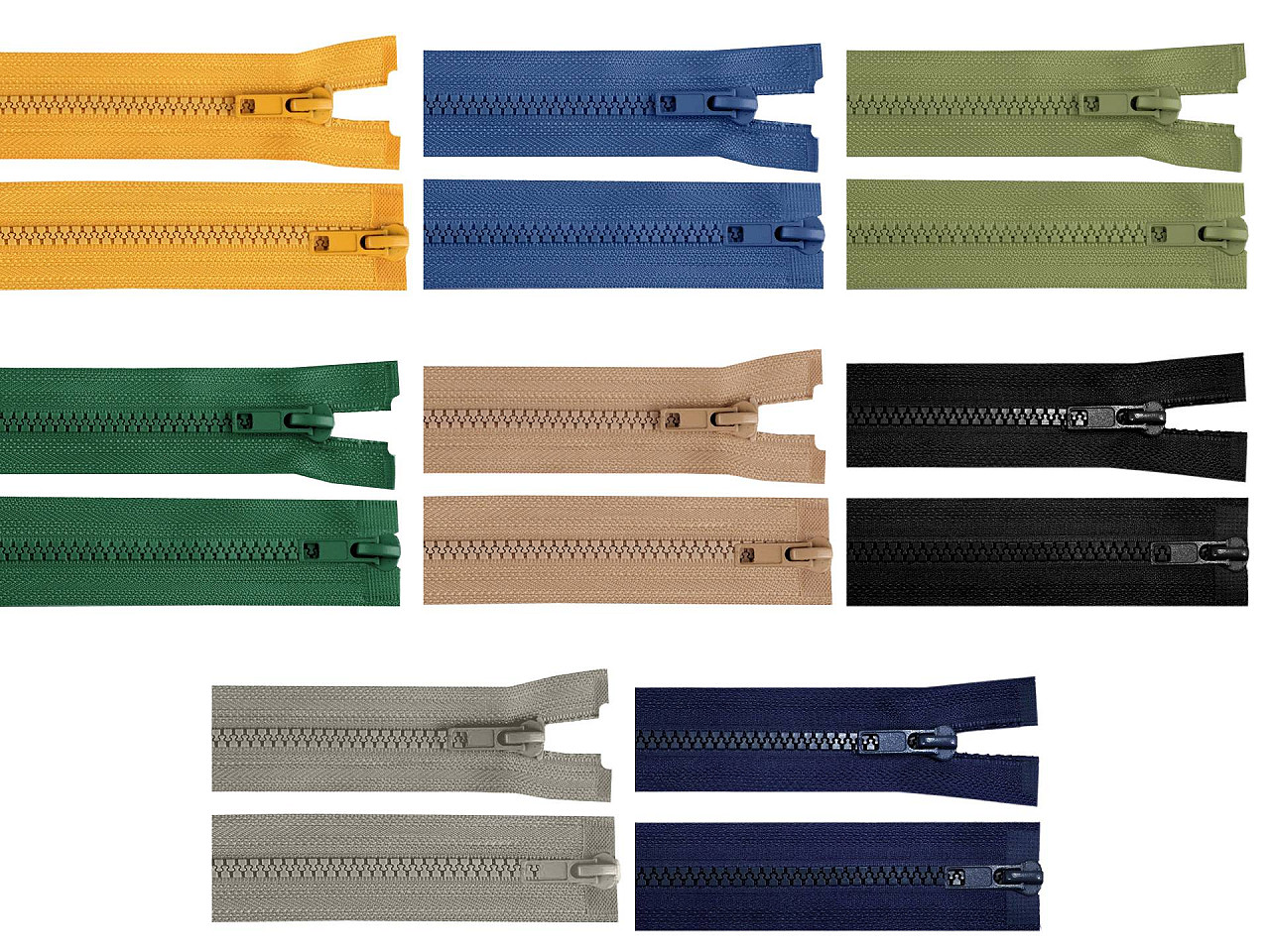 Zips kostený No 5 deliteľný 2 jazdce / dvojcestný 85 cm bundový