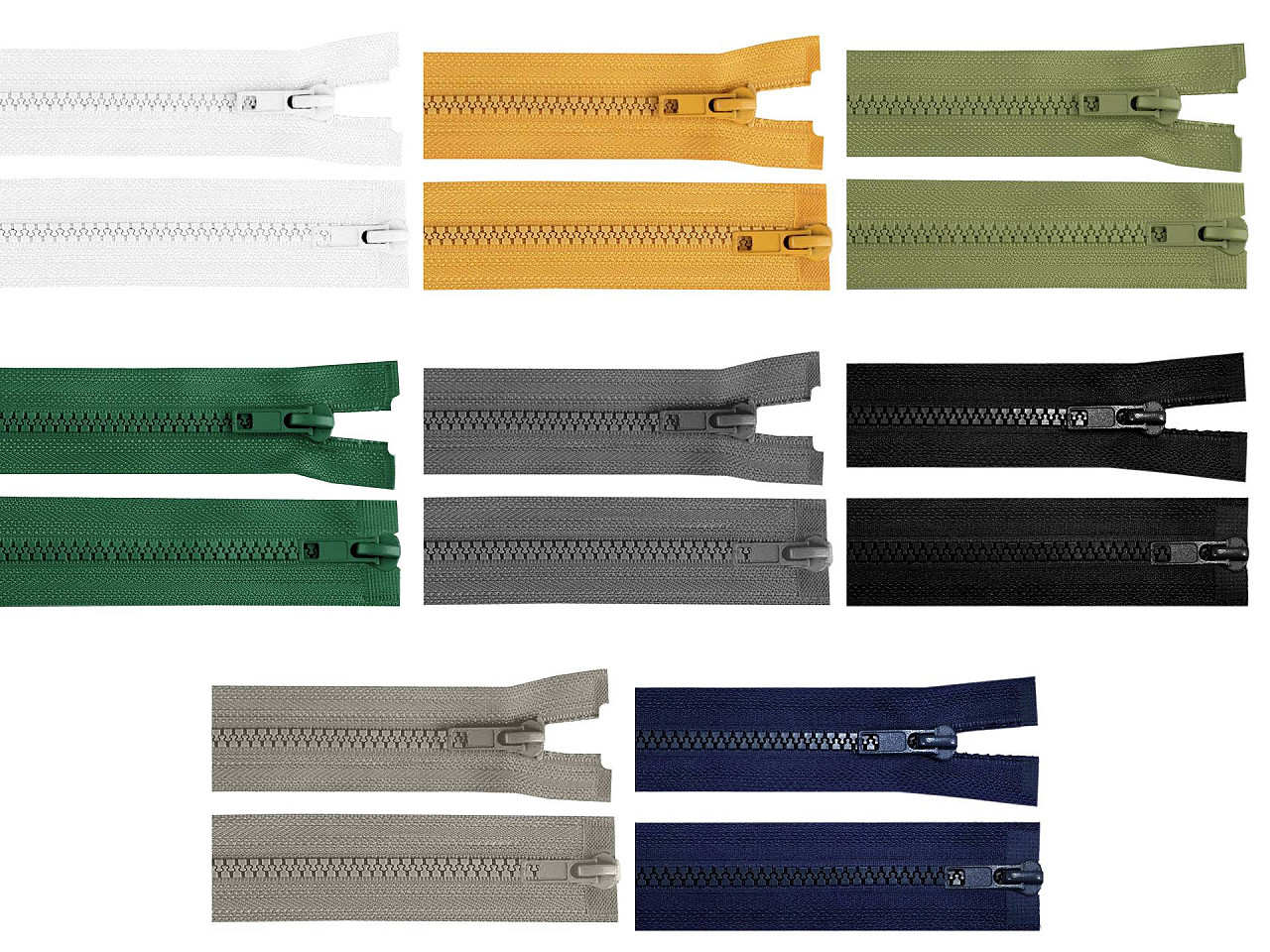 Zips kostený No 5 deliteľný 2 jazdce / dvojcestný 100 cm bundový