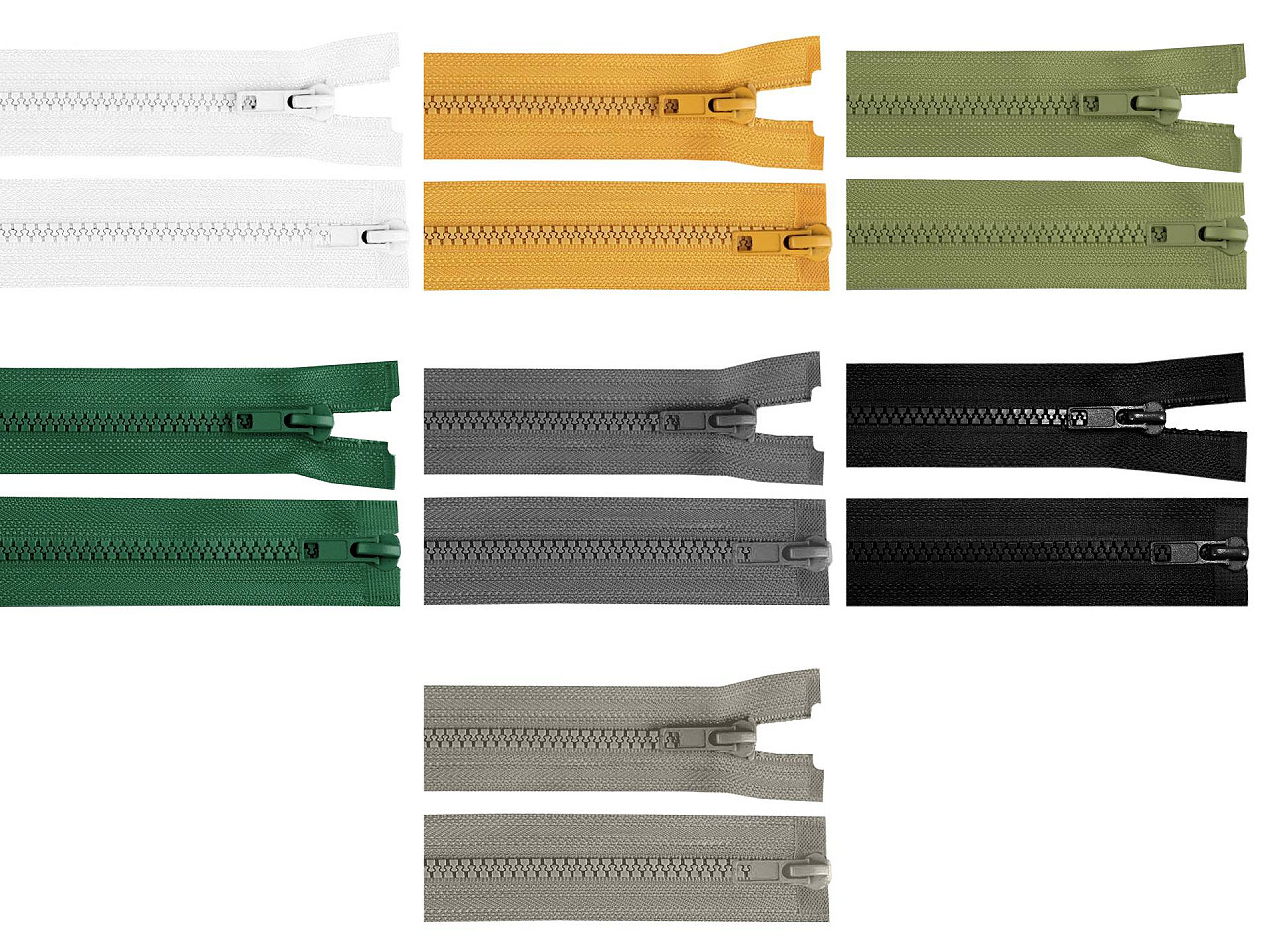 Zips kostený No 5 deliteľný 2 jazdce / dvojcestný 100 cm bundový