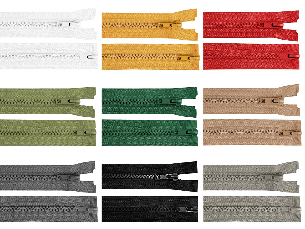 Zips kostený No 5 deliteľný 2 jazdce / dvojcestný 100 cm bundový