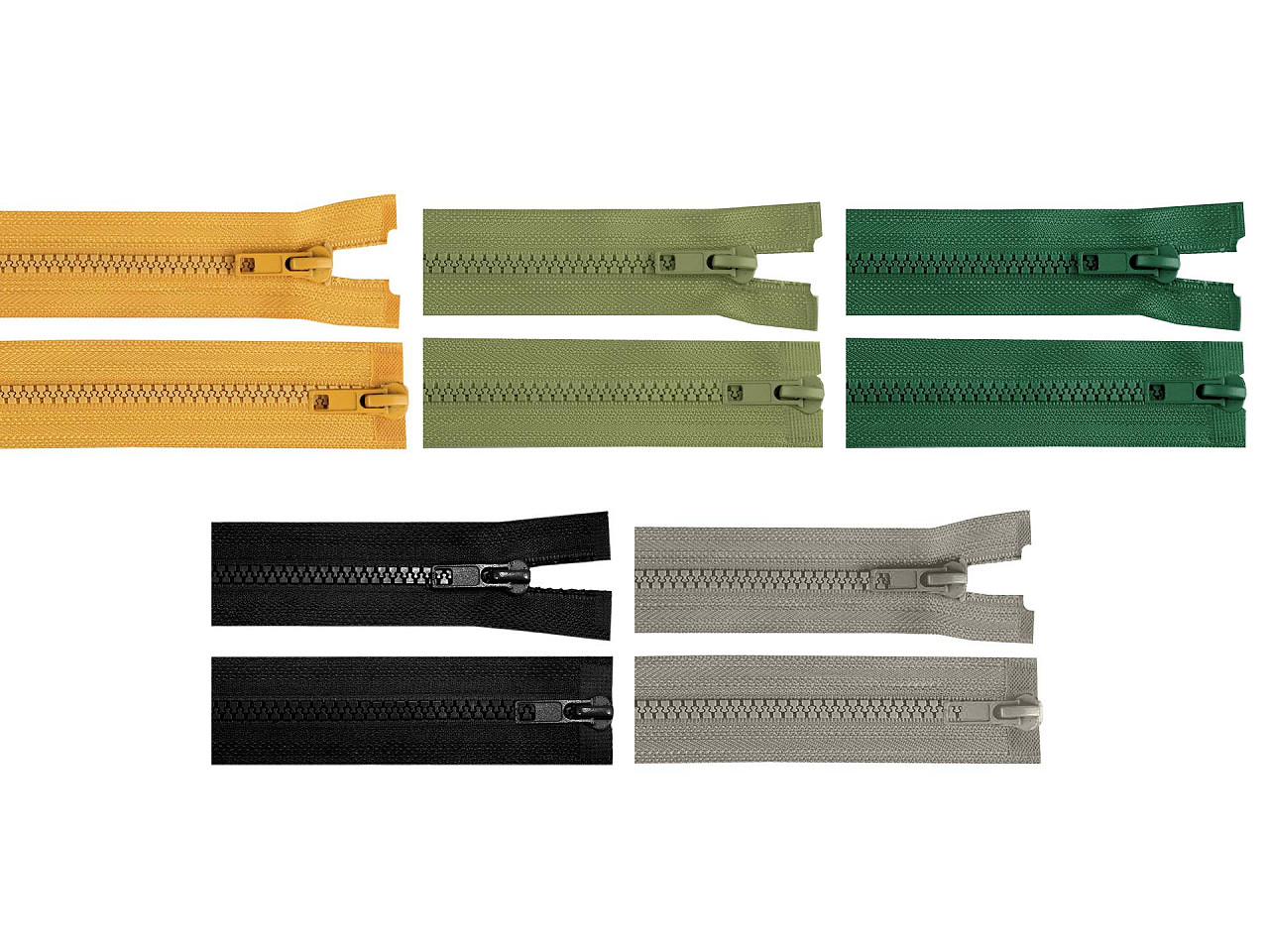 Zips kostený No 5 deliteľný 2 jazdce / dvojcestný 100 cm bundový