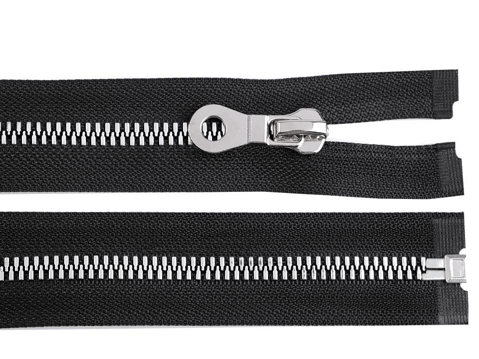 Kostený zips, imitácia kovu No 8 dĺžka 70 cm bundový