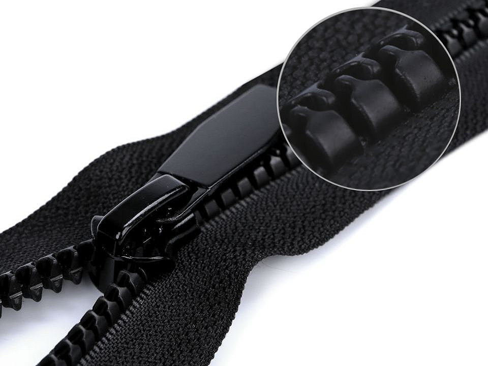 Kostený zips No 5 dĺžka 70 cm okrúhle zúbky