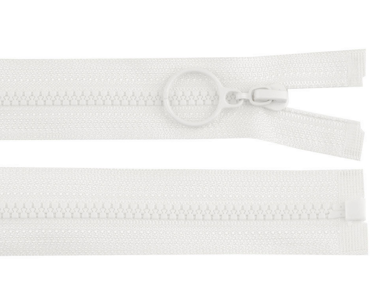 Kostený zips No 3 dĺžka 50 cm s krúžkom