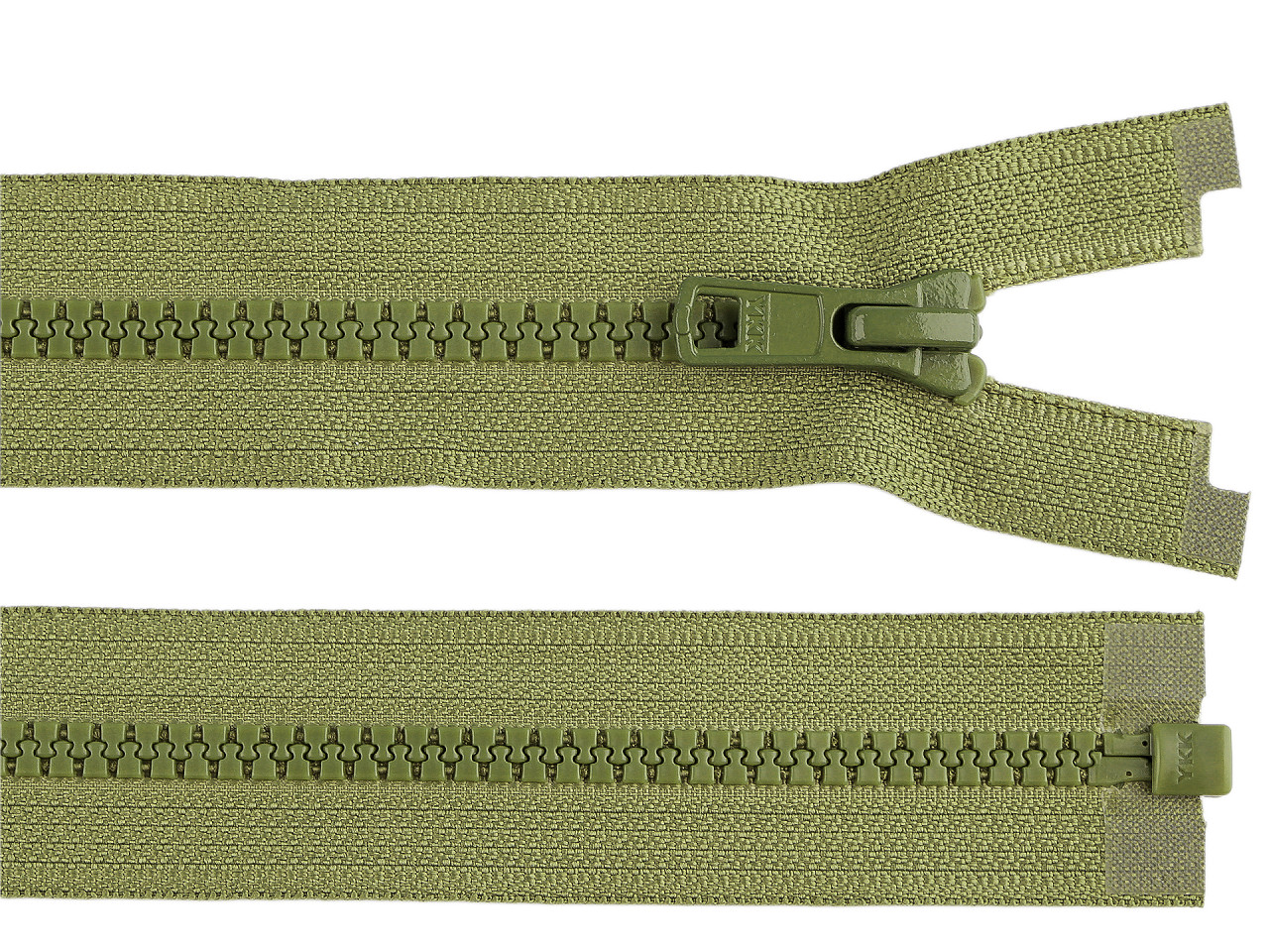 Kostěný zip YKK No 5 délka 70 cm bundový, malé, 011 zelená khaki