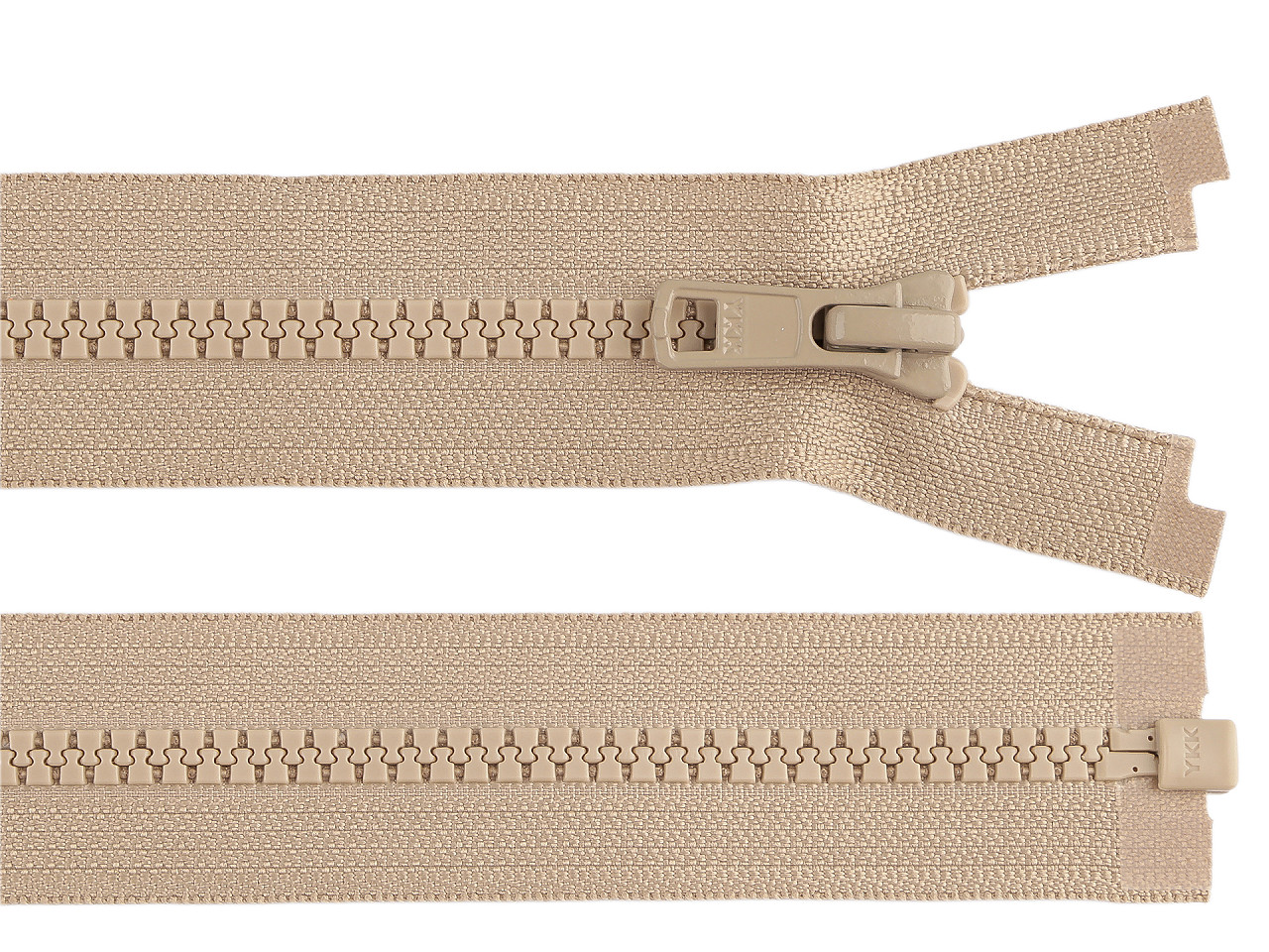 Kostěný zip YKK No 5 délka 70 cm bundový, malé, 573 béžová