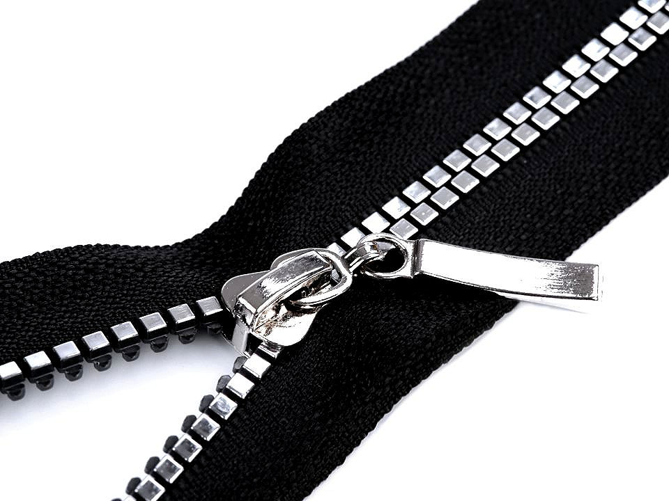Kostený zips No 5 dĺžka 20 cm štvorcové zúbky