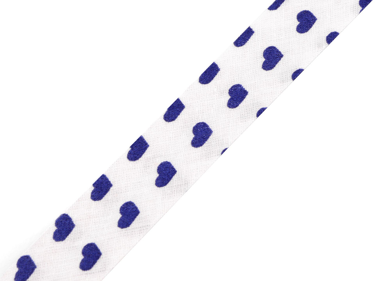 Cotton bias tape 20 mm wide, ironed, white-blue, 14 m