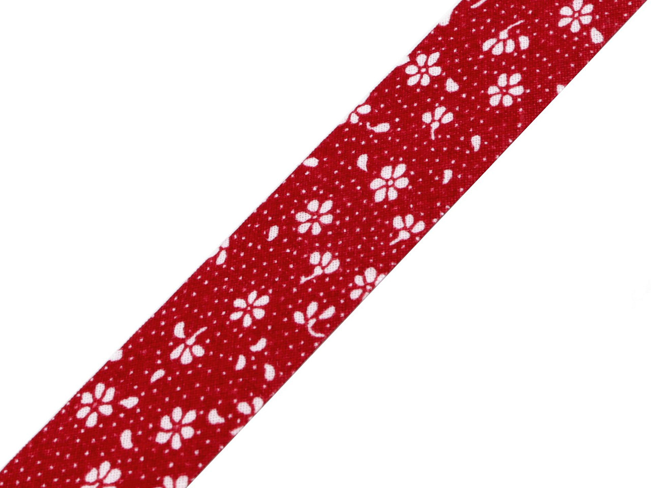 Cotton bias tape 20 mm wide ironed, red, 15 m