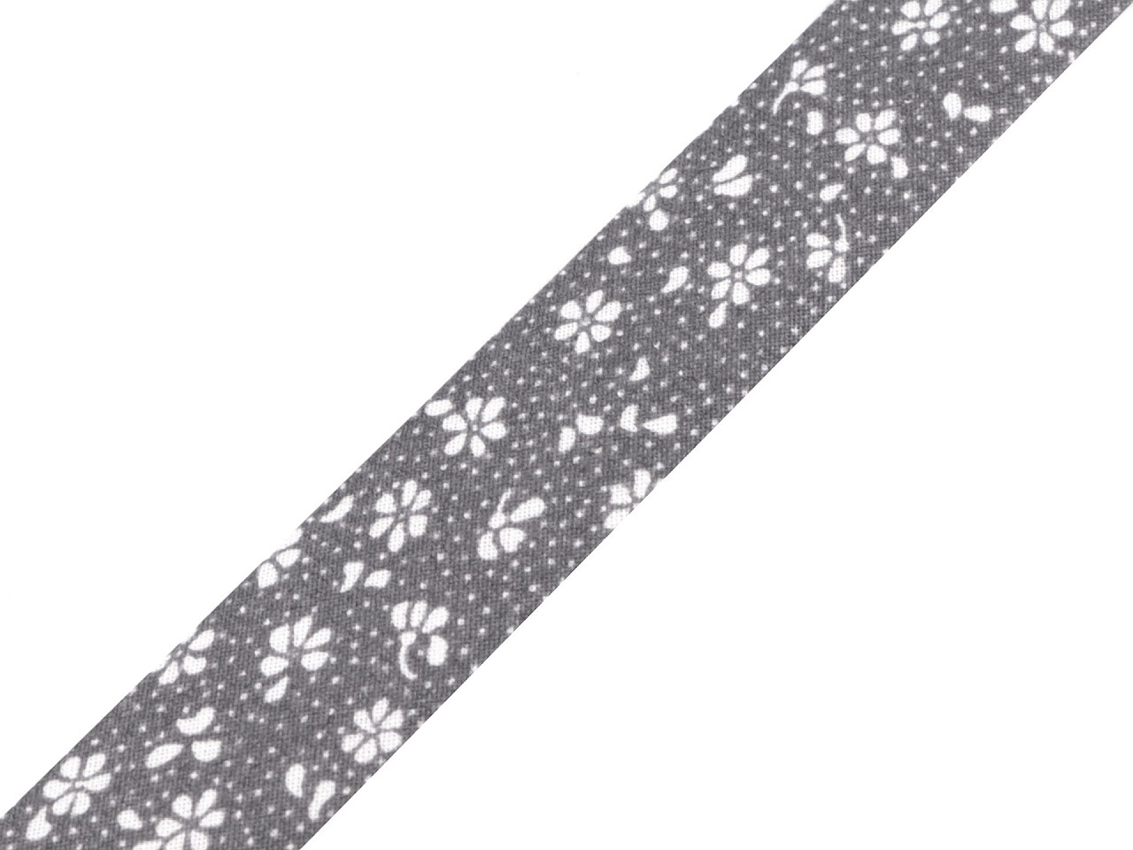 Cotton bias tape 20 mm wide ironed, grey, 15 m