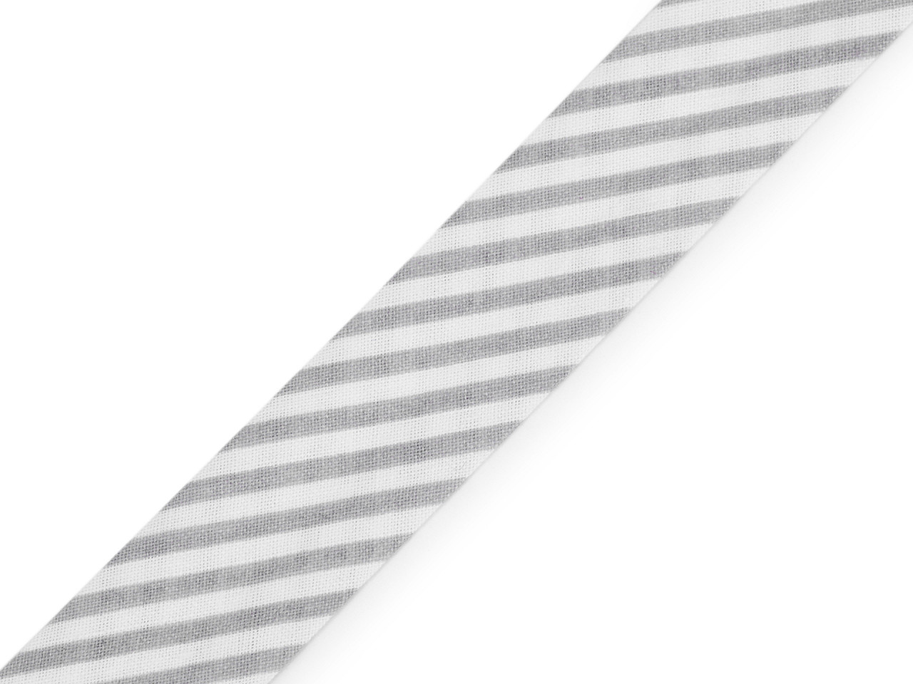 Slanted stripe cotton fine stripe, width 20 mm ironed, light grey, 15 m