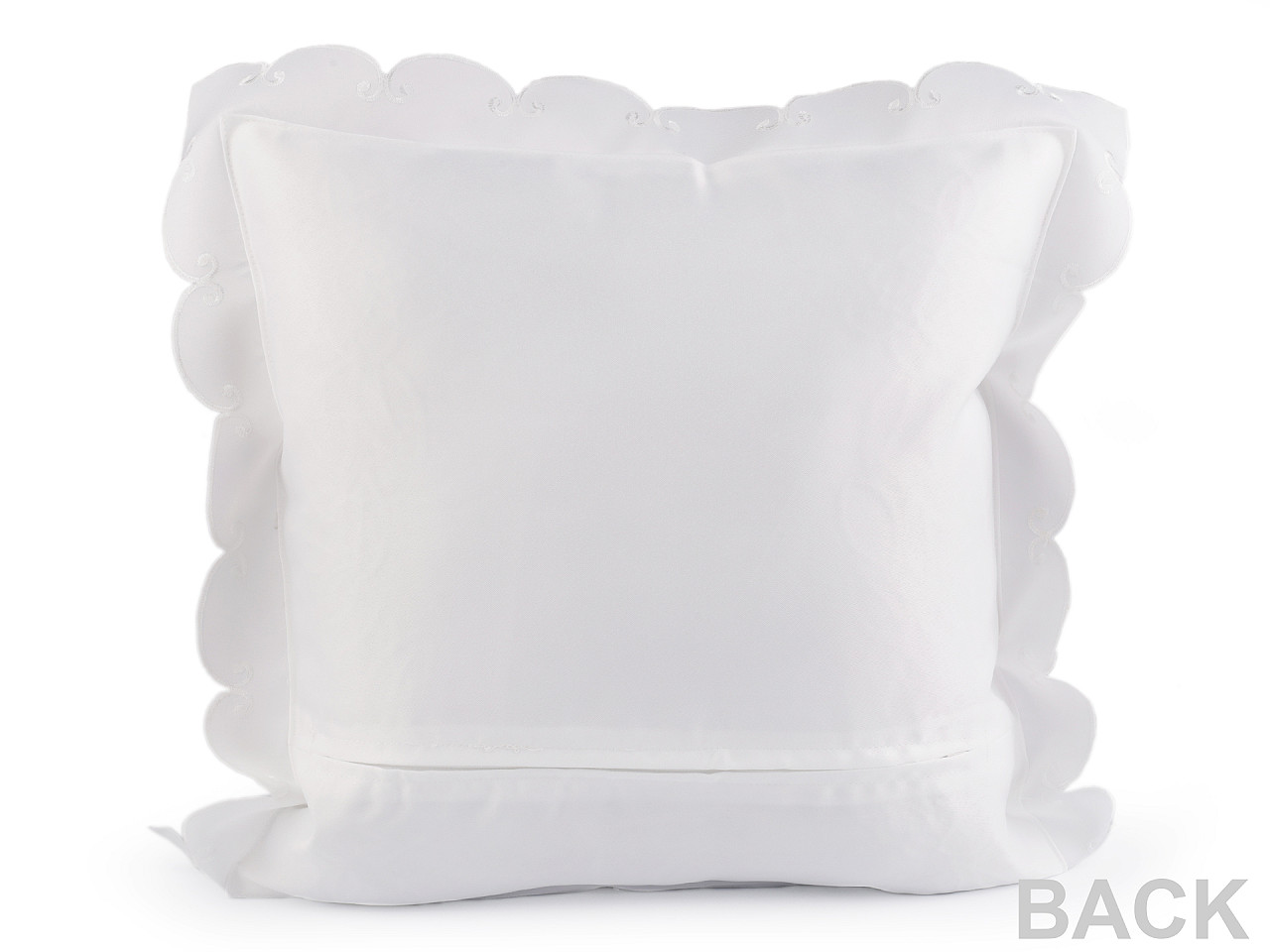 Povlak na polštář vyšívaný 45x45 cm, střední, 3 bílá béžová světlá