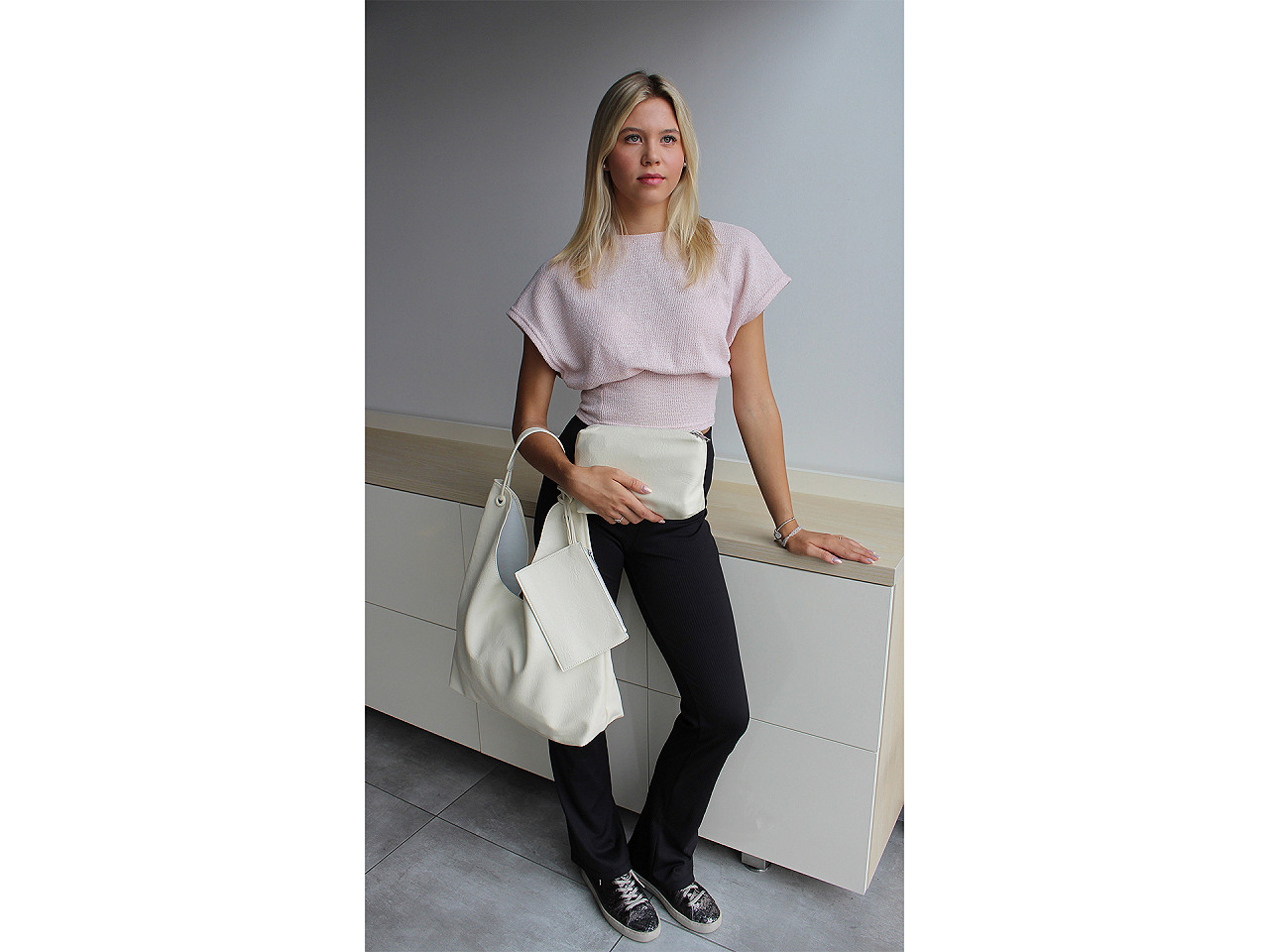 Velká kabelka 3v1 45x28 cm, velké, 2 stříbrná