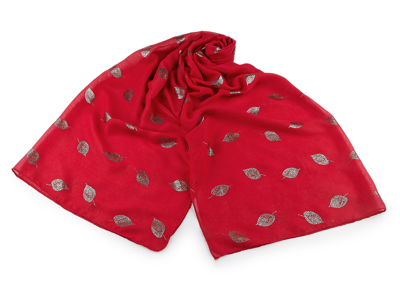 Šátek / šála se zlatým potiskem 70x180 cm, velké, 2 béžová