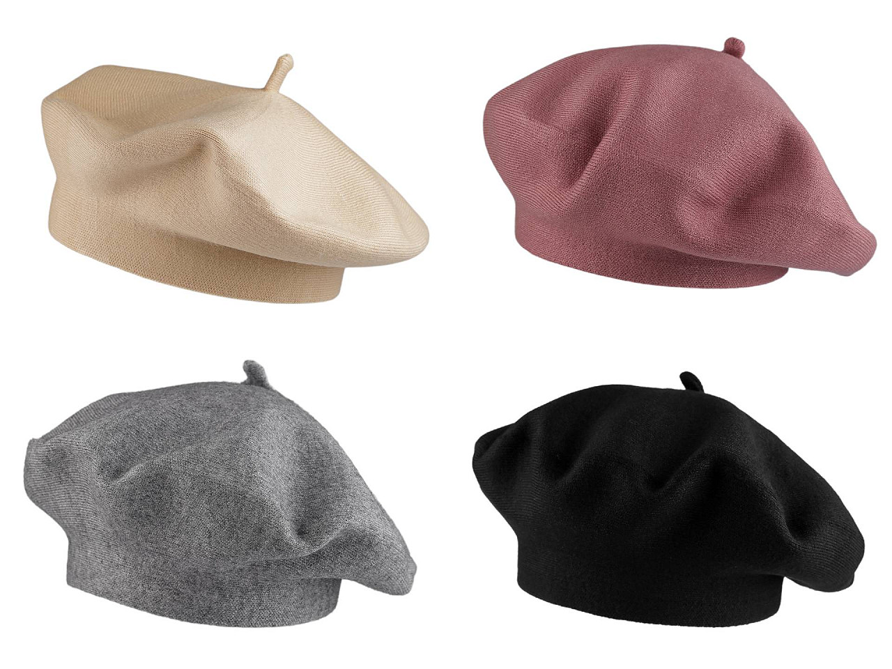 Dámský pletený baret, velké, 13 šedá ocelová