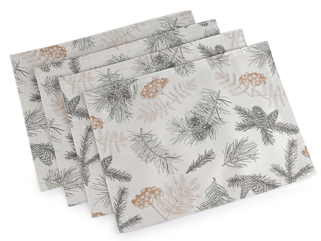 Vianočné prestieranie textilné, obojstranné s jemným lurexom 30x40 cm